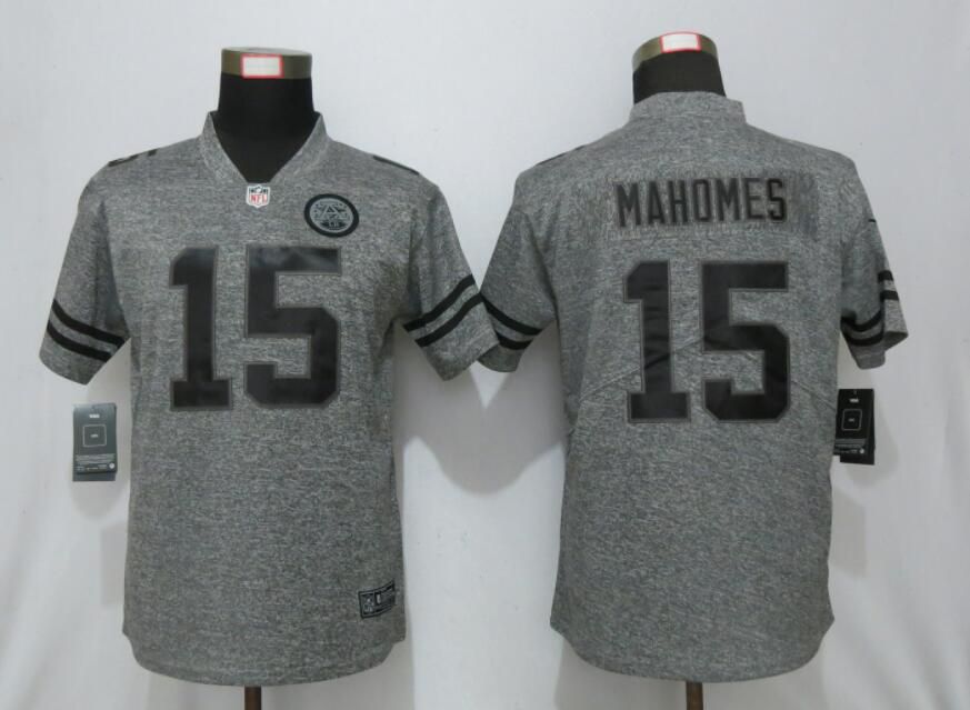 Women Nike Kansas City Chiefs #15 Mahomes Gray 2019 Vapor Untouchable Stitched Gridiron Gray Limited jerseys->women nfl jersey->Women Jersey